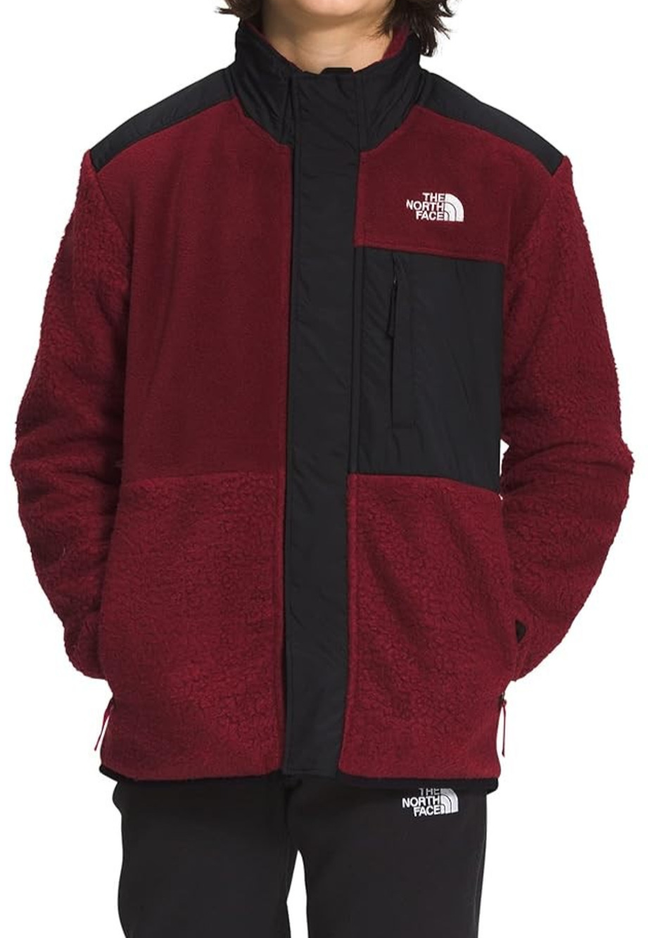 The North Face Boys Forrest Full Zip Fleece Mashup Jacket Cordovan Large 12